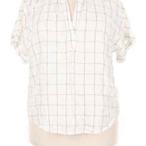 A New Day White Grid Blouse